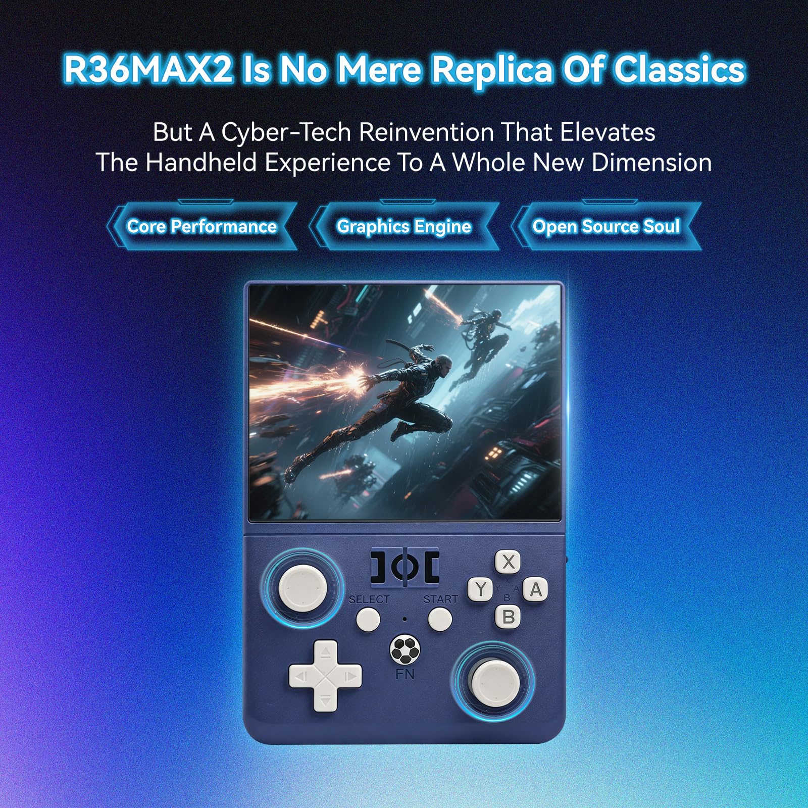 R36MAX 2 Console di gioco portatile retrò, display IPS HD da 4,5 pollici