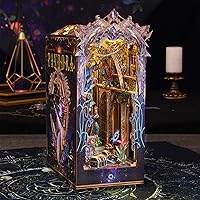 Vista 8 de ISSEVE Kit de rincón de libros, rompecabezas de madera 3D, kit de casa en miniatura para decoración de estante de rincón de libros, soporte mágico