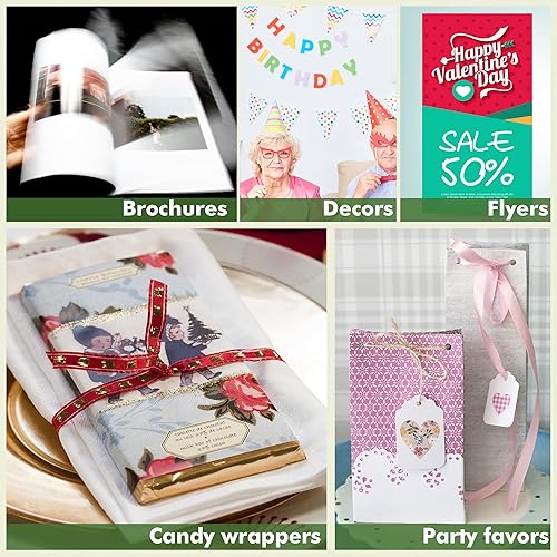 Miniatura 6 de Papel fotográfico de inyección de tinta fino brillante de 8.5 x 11 pulgadas, 30 libras para bolsas de chips de bricolaje, volantes, fotos, 4.06 ozm,