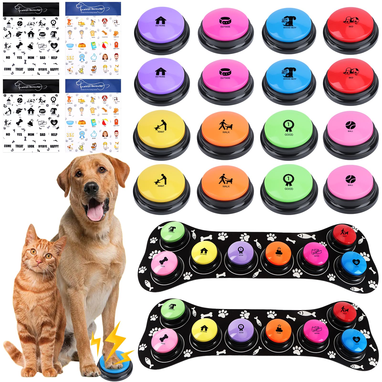 REAQUE 16 Pcs Dog Buttons