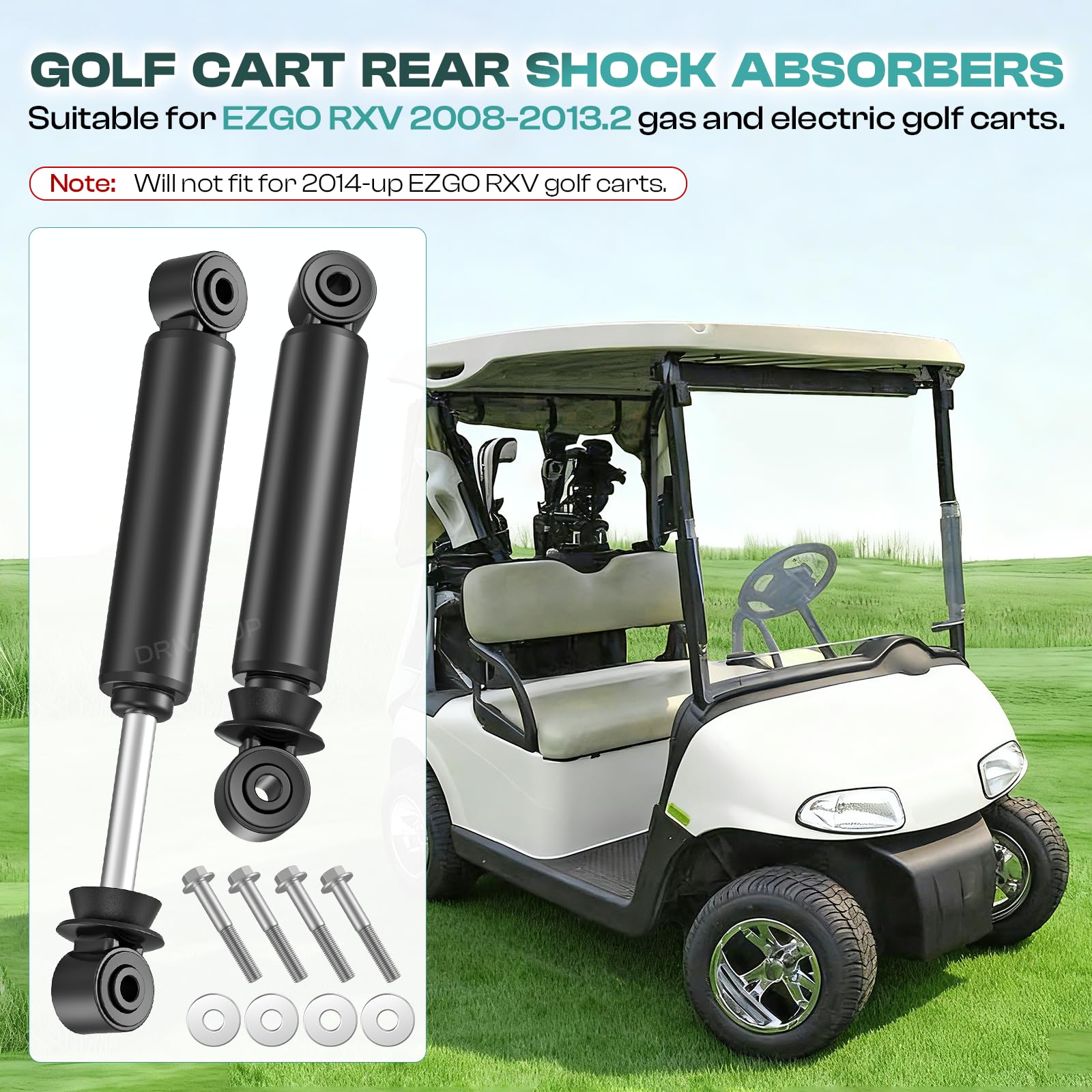 Amortiguadores traseros para carrito de golf EZGO RXV modelos eléctricos de gas 2008-2013.2, sustituye a 603637 611724