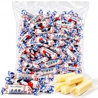 White Rabbit Candy,White Rabbit,Chinese Candy,500 Gram,About 90 pieces,Desserts, Wedding,Easter,Rabbit Toffee,Shanghai Specialties Snacks Childhood Tastes1