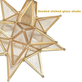 HYDELITE Brushed Gold Moravian Star Ceiling Light with