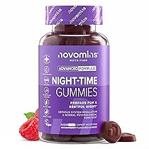 Gommose Notturne – Integratore con Magnesio, L-Teanina, Vitamina B12 – Senza Glutine – Vegano – 60 Caramelle al Lampone – Novomins