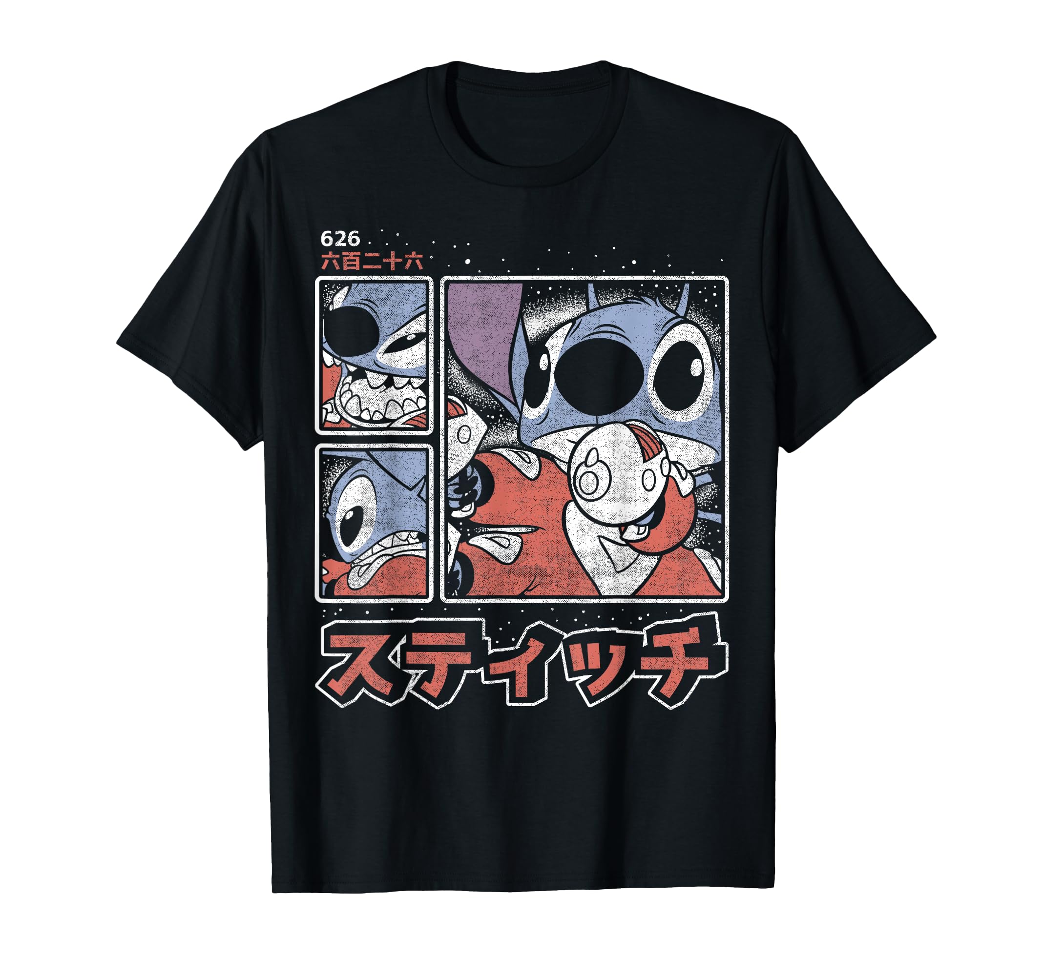 Lilo & Stitch 626 Stitch Day Kanji Panels T-Shirt
