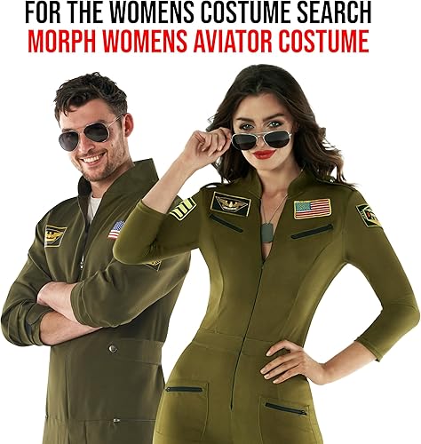 Miniatura 5 de Morph Traje de vuelo para hombre, disfraz de la Fuerza Aérea para hombre, traje de vuelo para adultos, disfraz de piloto adulto, disfraz de aviador