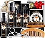 XIKEZAN Beard Kit for Men Care w/Beard Conditioner, Wash, Oil, Balm, Brush, Comb,Birthday Fathers Valentines Gifts for Men Him Dad Husband Boyfriend Christmas Gifts Mens Stocking Stuffers