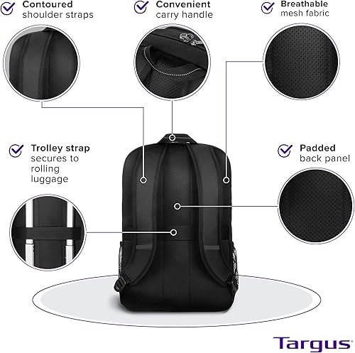 Miniatura 4 de Targus 17 Inch Classic Laptop Backpack - Fits Most Laptops up to 17", Padded Travel Backpack for Business Commuters, College, and Travel (TBB944GL)