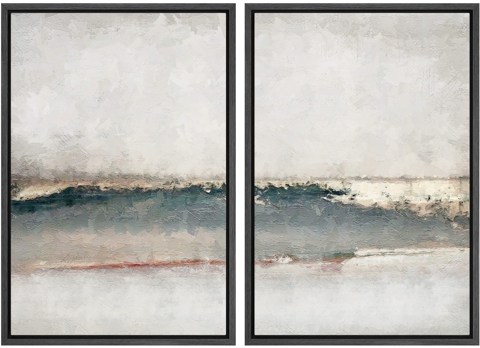 MUDECOR Framed Canvas Print Wall Art Set Watercolor Pastel Green Tan Landscape Abstract Shapes Illustrations Modern Art Decorative Contemporary for Living Room, Bedroom, Office - 16"x24"x2 Natural — view 104