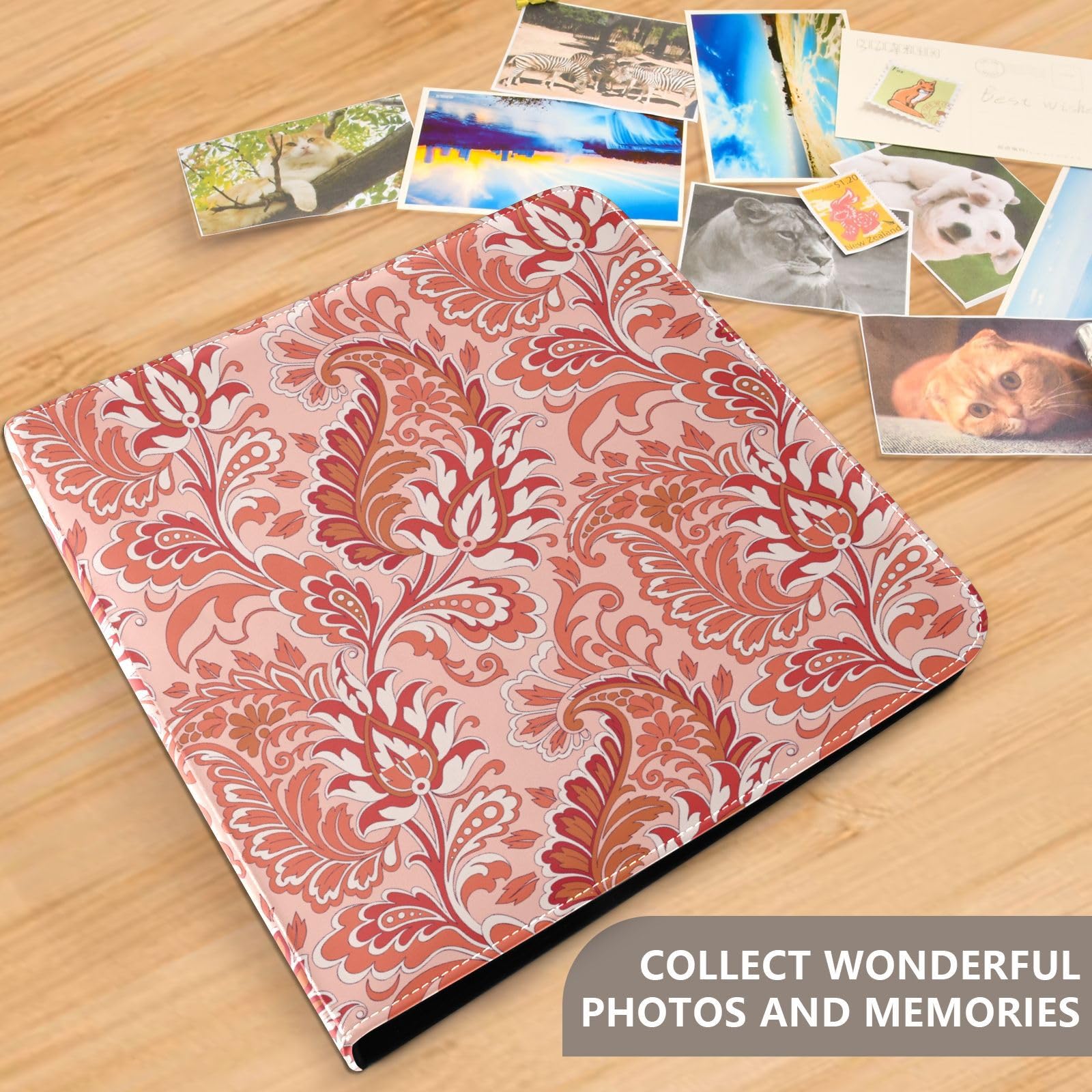 Fotoalbum-Binder, Blumenmuster, Fotobücher, Buch, Fotoalbum, selbstklebende Seiten, Bilderalben für Bilder aller Größen, 10 x 15 cm, 15 x 20 cm