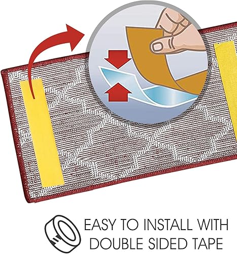 Miniatura 7 de SussexHome - Tiras para escaleras de escalera, 100 % polipropileno, para escaleras interiores, fáciles de instalar, con doble cinta adhesiva,