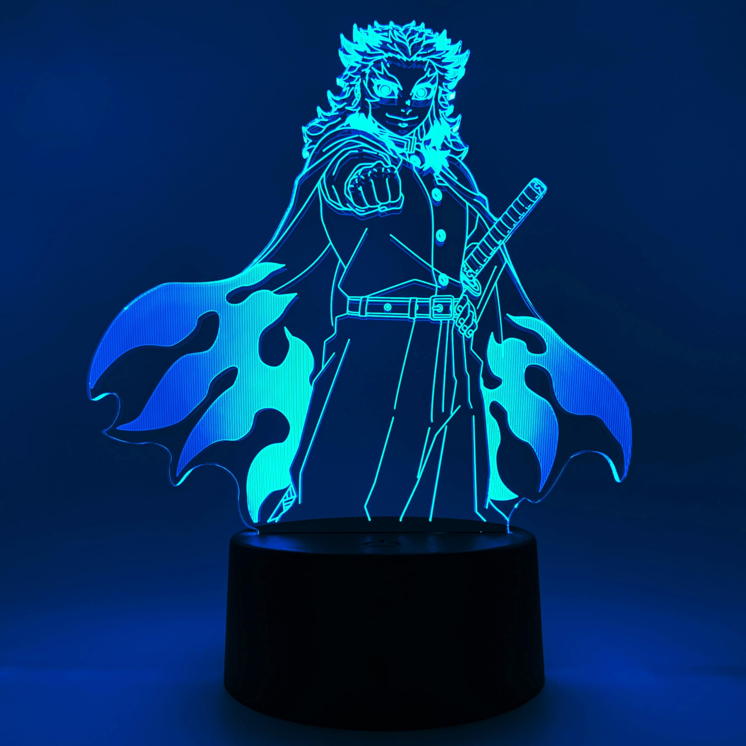 Anime Demon Slayer Face Splice Acrylic Led Night Light for Kids Child Bedroom De
