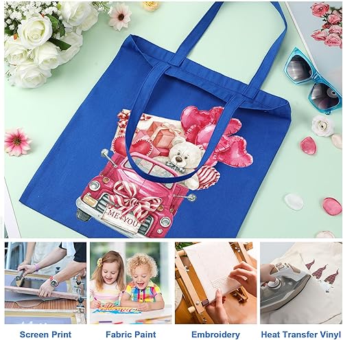 Miniatura 6 de Roowest 60 bolsas de lona de algodón reutilizables a granel, regalos de agradecimiento a los empleados, bolsas de tela para compras de comestibles