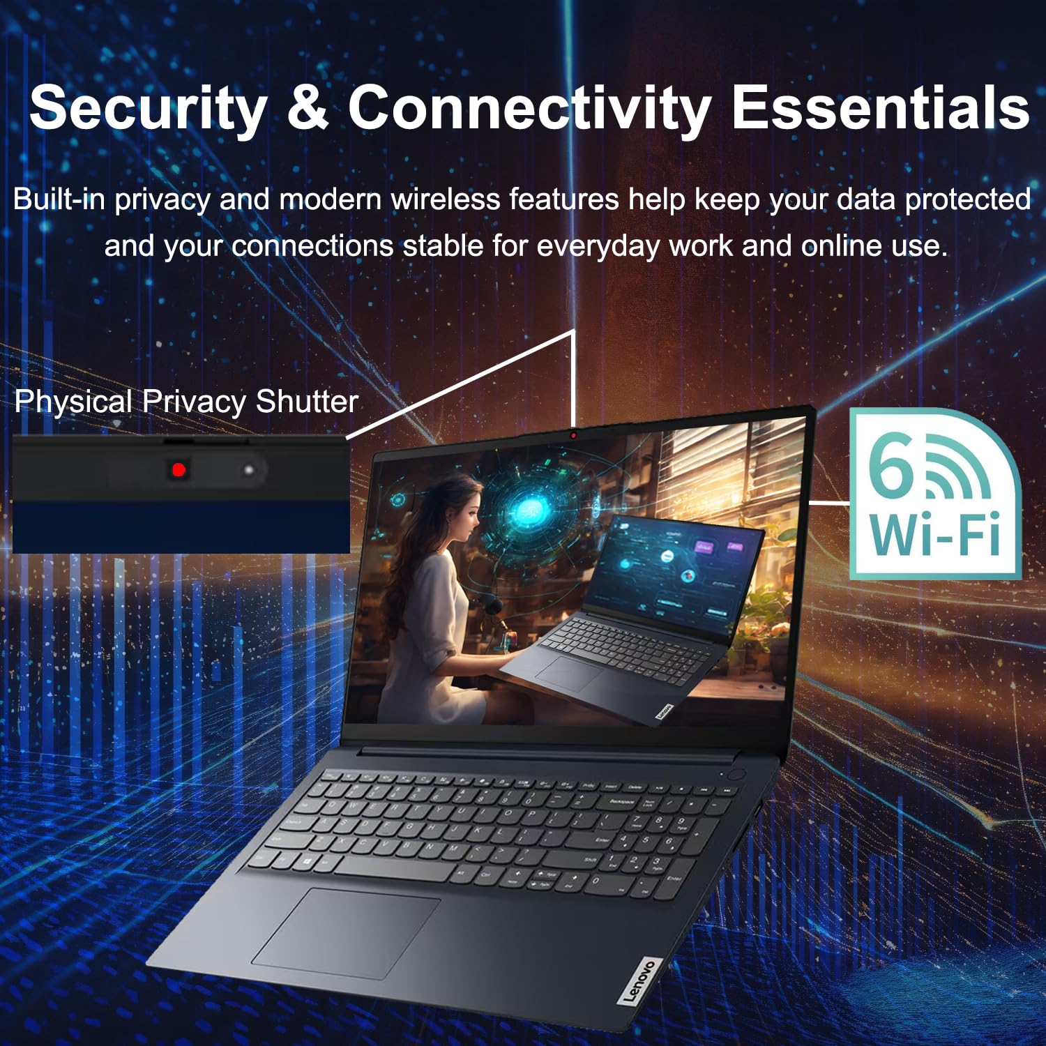 Lenovo IdeaPad 1i 15.6” FHD Touchscreen Laptop, 13th Gen Intel Core i5-1335U, 16GB RAM, 256GB SSD, Wi-Fi 6, SD Card Reader, Dolby Audio, Built-in Webcam, Windows 11 Home, WOWPC Recovery USB Included