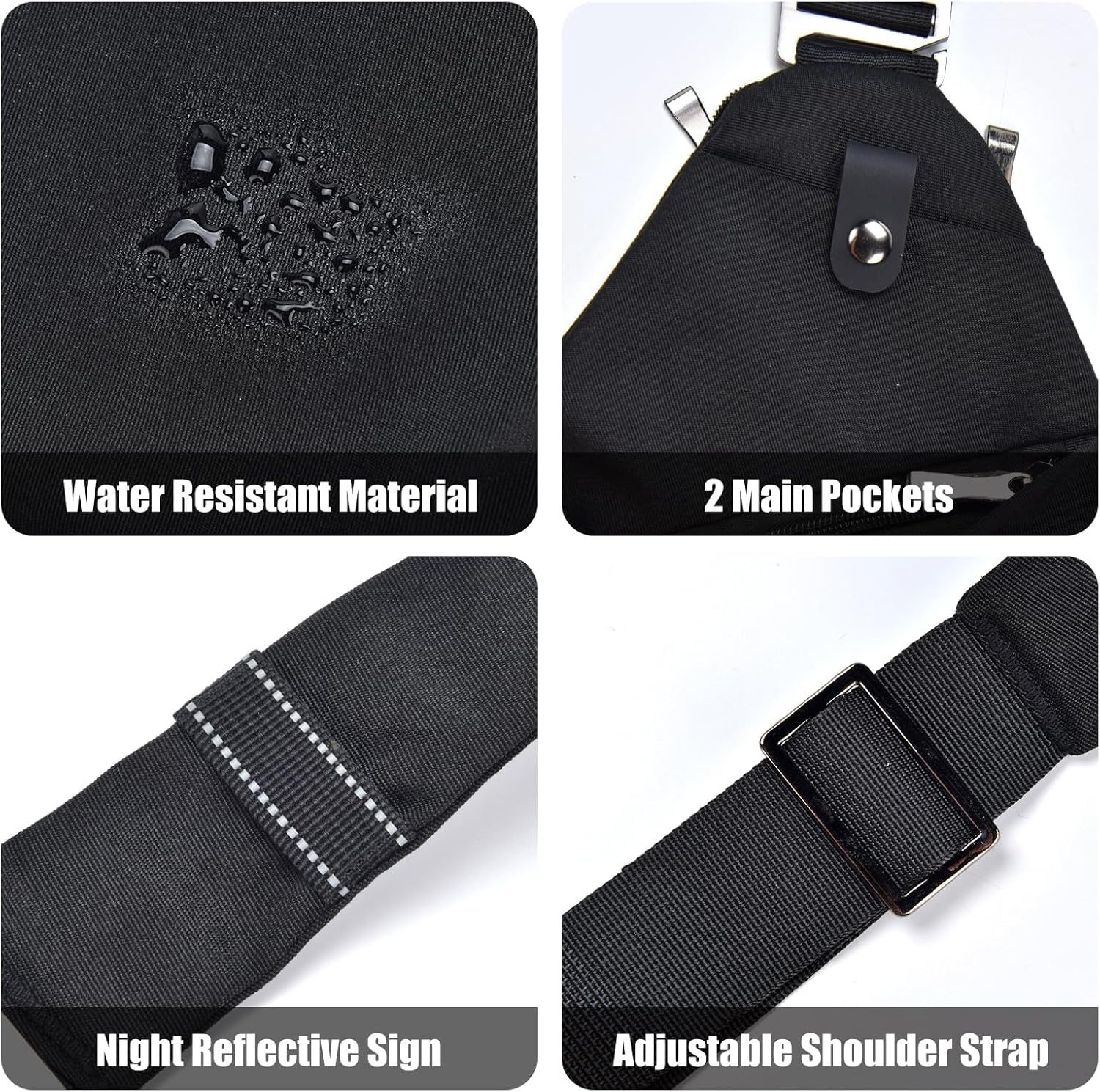 Multi-pocket Chest Bag, Anti-Theft Shoulder Bag, Waterproof Sling Crossbody Bag, for Men Bicycle Hiking Jogging - Image 6