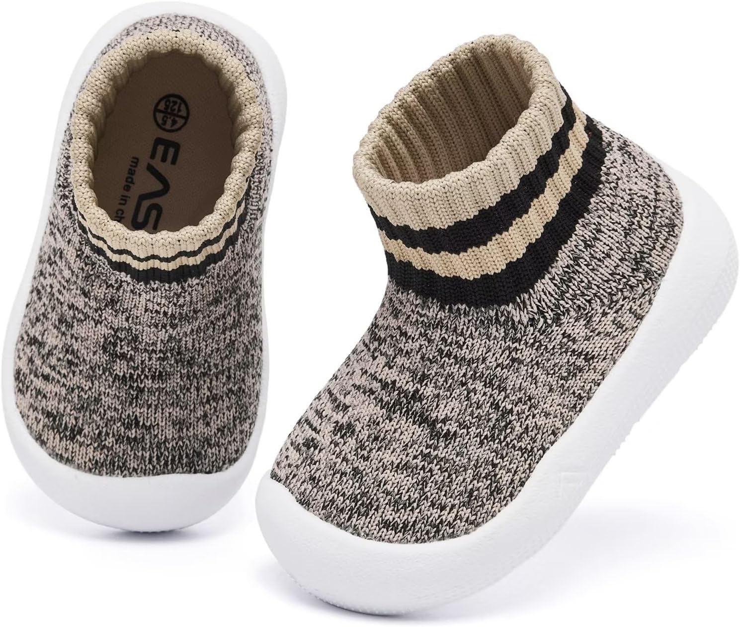 Eashi Baby Boy Girl Non-Skid Indoor Infant Walking Shoes Breathable Warm Elastic Sock Shoes with Memory Sole Protect Toes Outdoor Sneakers - Image 4