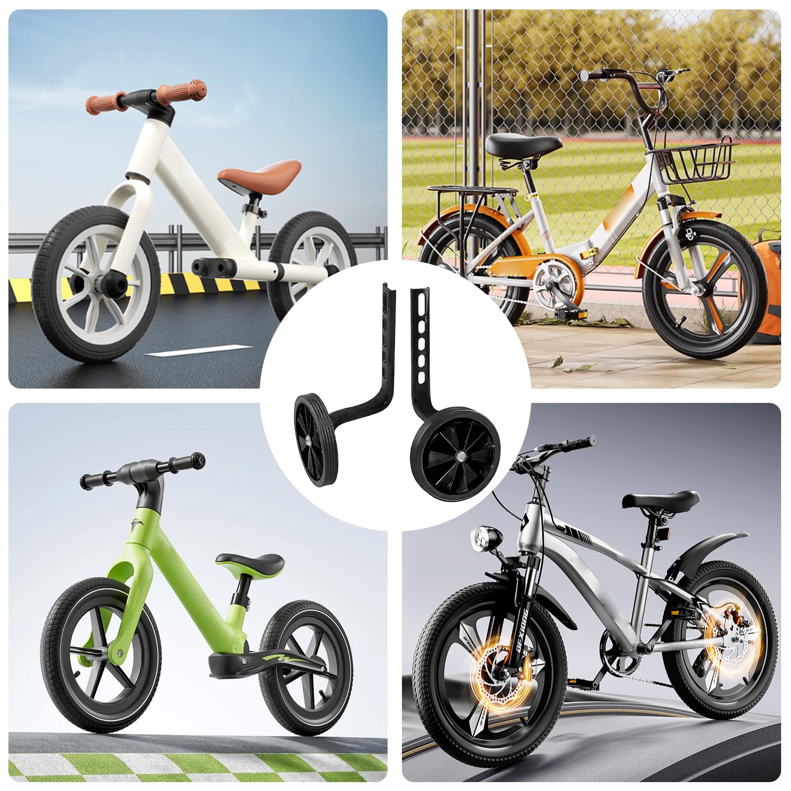 Stabilisateur Velo Roues d'Entraînement Réglables Universelles pour Vélos 12-20 Pouces