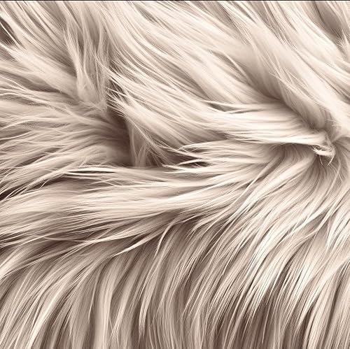 Miniatura 1 de FabricLA Bolsa de chatarra de tela de piel sintética lanuda - Bolsa de tela acrílica para manualidades de 16 onzas, material similar a la piel