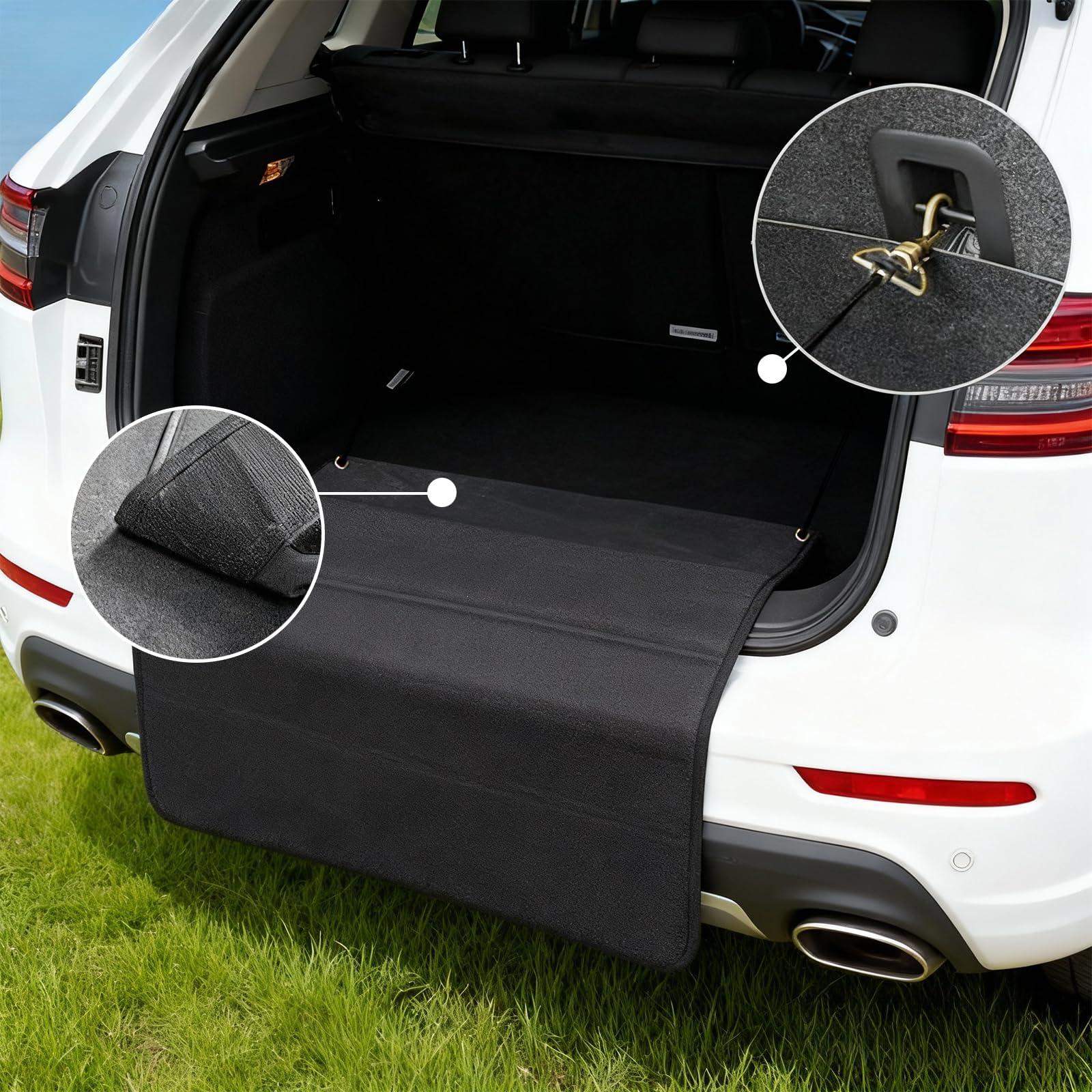 Large 38"x25" Rear Bumper Guard for Cars, Foldable Trunk Mat Protector - Universal Scratch Protection for SUV, Truck, Van During Loading and Unloading & Dog Entry