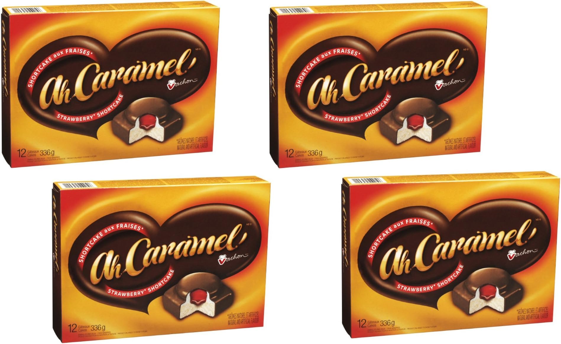 (4 Box) 12 Cakes Vachon the Original Ah Caramel Strawberry Cakes, $4.49 ONLY shipping