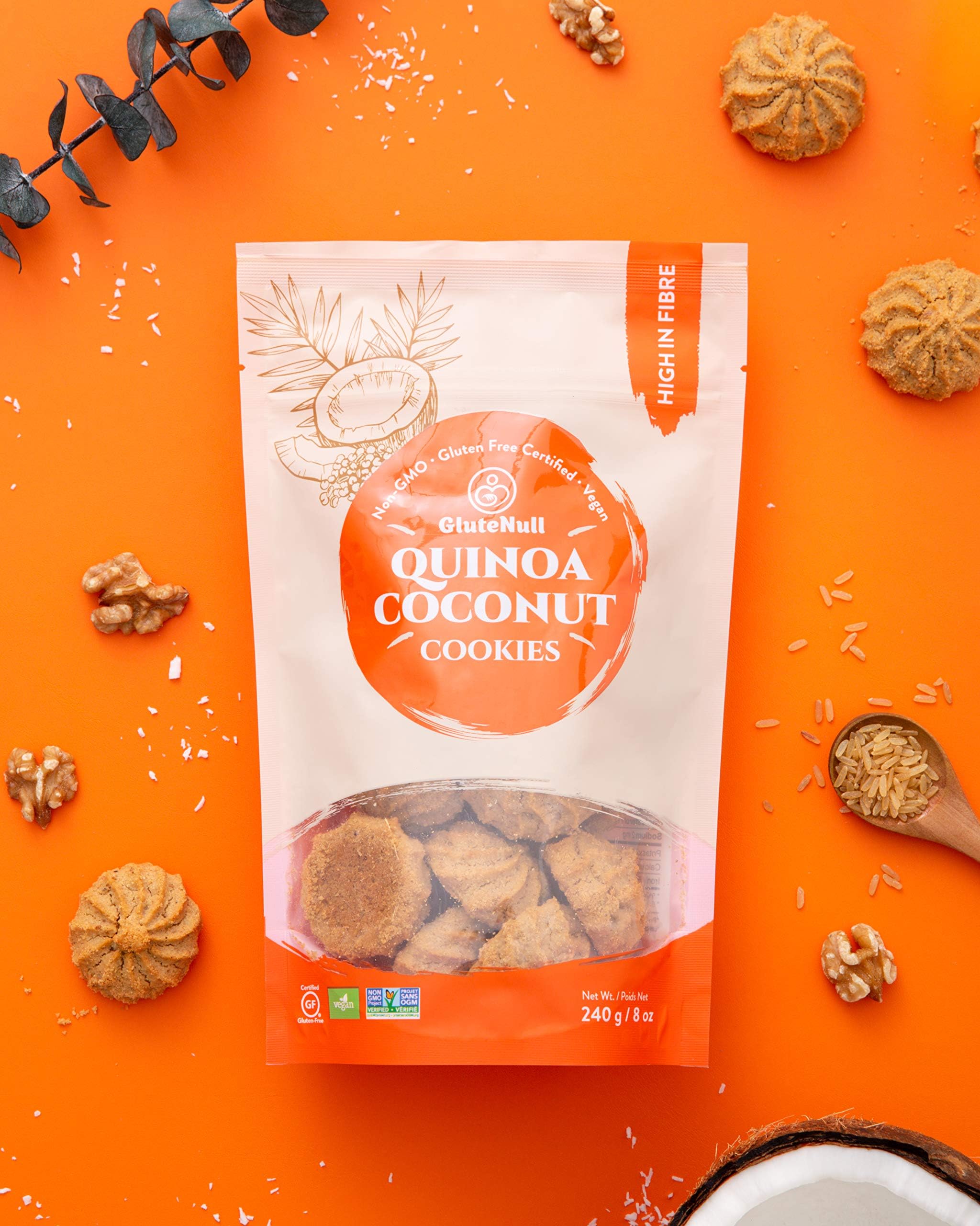 GluteNull Quinoa Coconut Cookies - Non-GMO, Vegan, Gluten Free