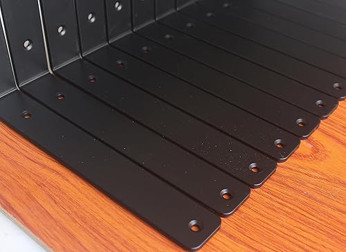 Miniatura 205 de Paquete de 4 soportes en L para estante, 8 pulg. largo x 6 pulg. alto x 1.5 pulg. ancho, grosor 03/64 pulg., soporte de hierro, metal, industrial