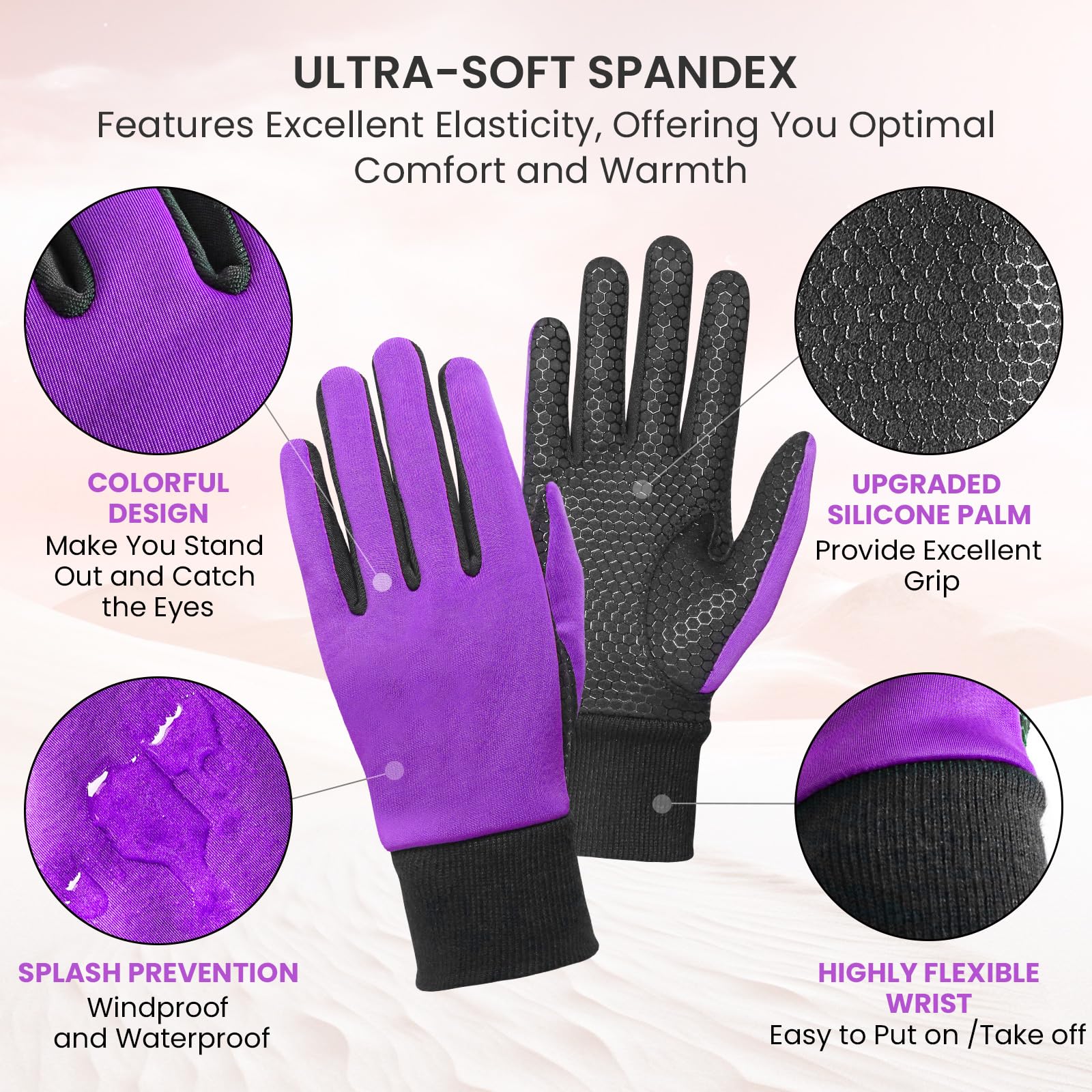 FINGER TEN Winter Golf Gloves Women Warm Left Hand Right Grip Cold Weather Value Pair - Image 2