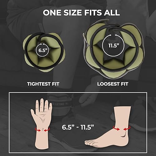 Miniatura 6 de Nordic Lifting - Pesas ajustables de tobillo para mujeres y hombres – 1 par (2–10 libras) Pesas de muñeca, brazo y pierna para gimnasio, yoga y