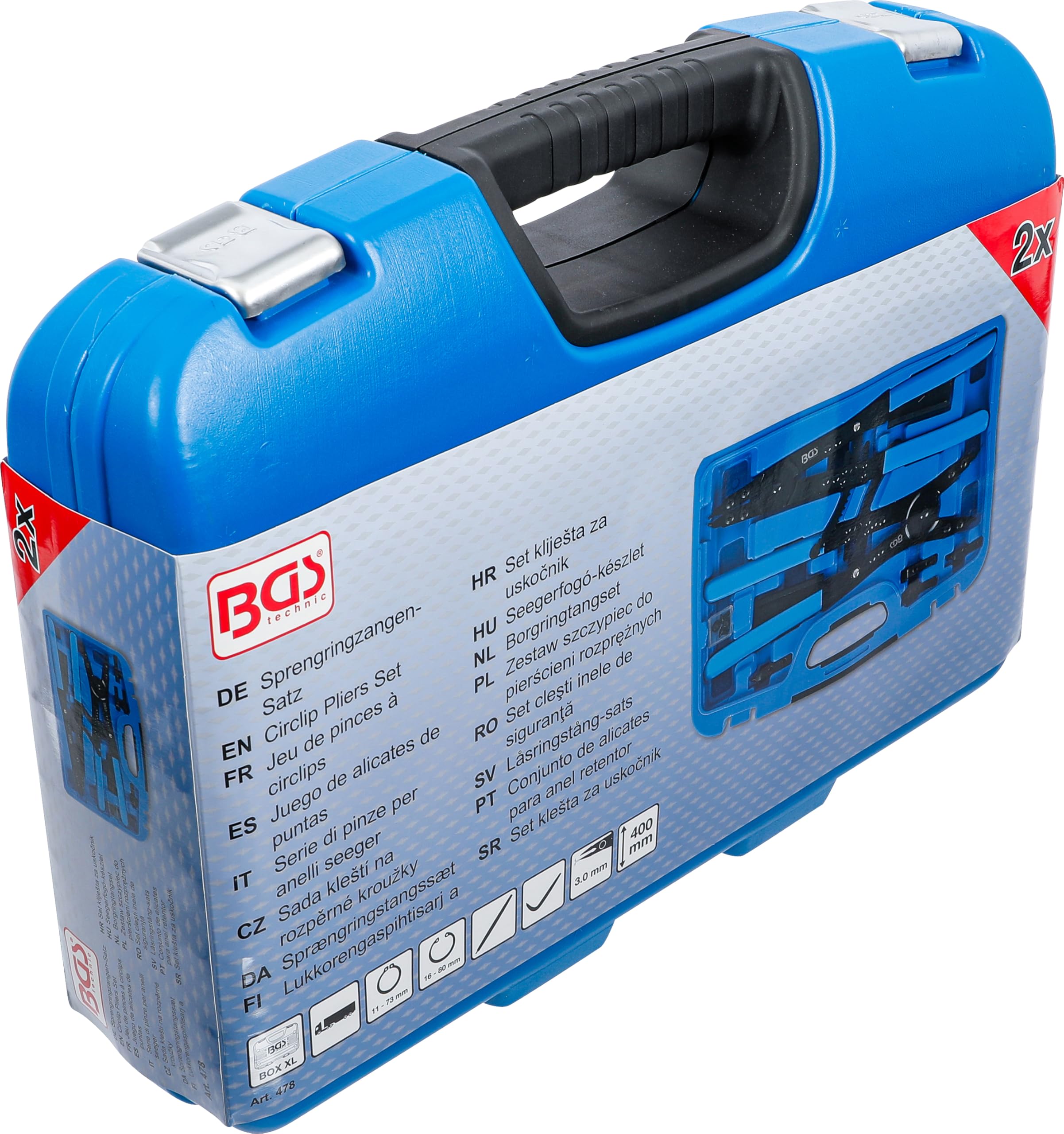 BGS 478 | Juego de alicates de puntas | para utilitarios | puntas intercambiables | 400 mm