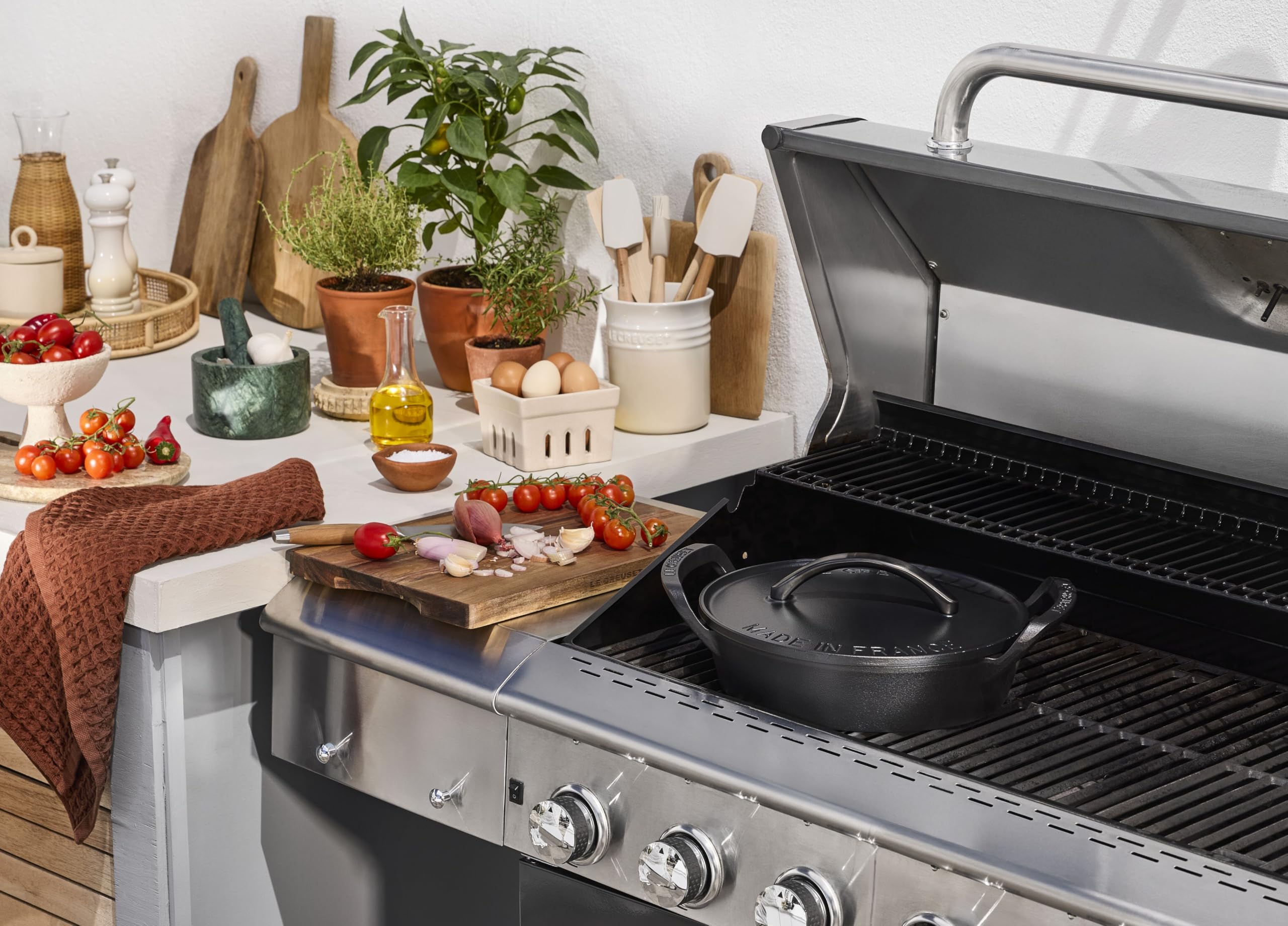 Le Creuset Zestaw 4 narzędzi do grillowania ze stali nierdzewnej z torbą transportową