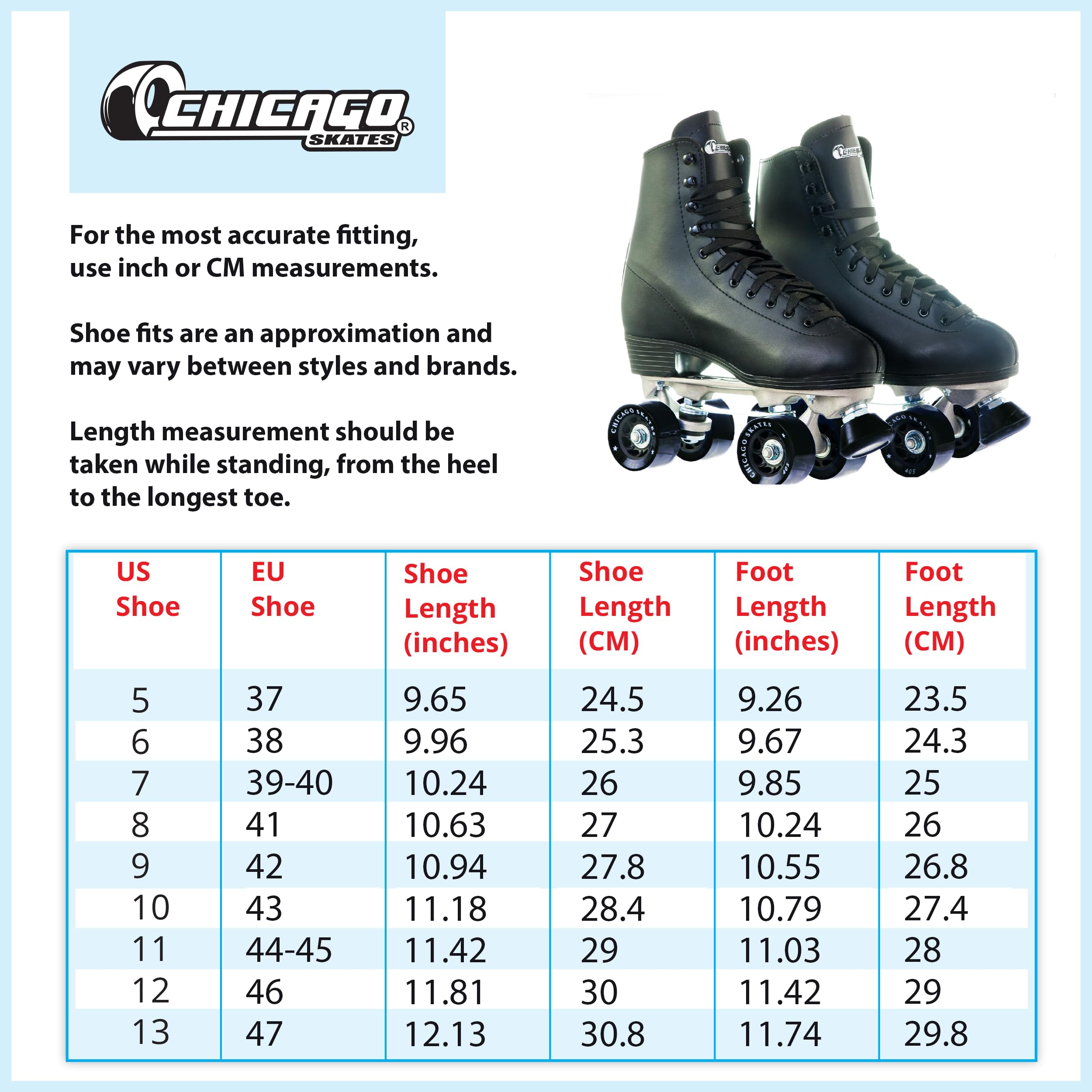 Chicago Skates Patines de Ruedas con Forro de Cuero para Hombre