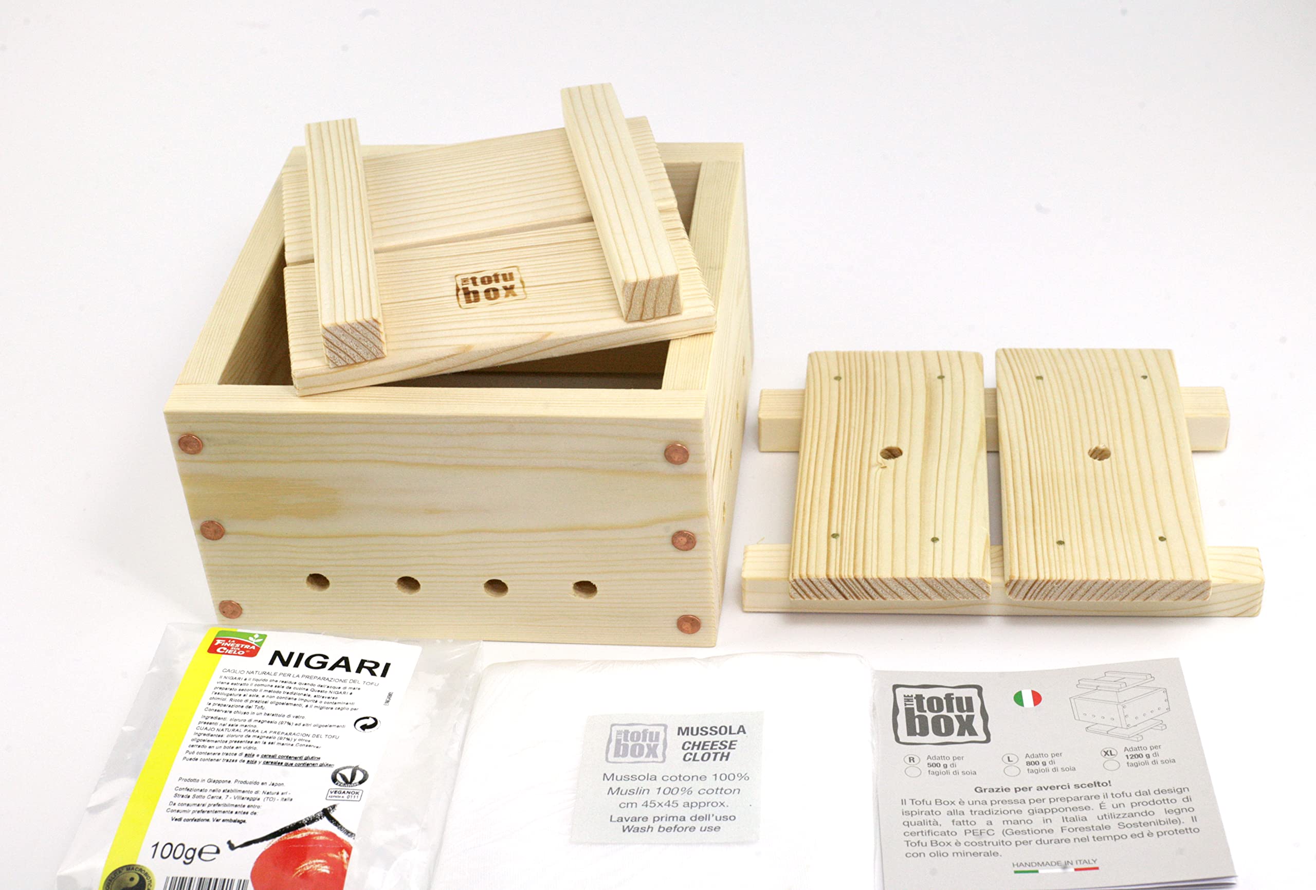 Tofu Maker Kit Large (800 g) Hand Made in Italy (Large)