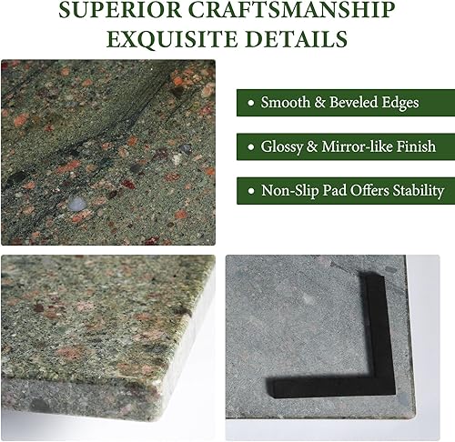 Miniatura 7 de Koville Tabla de cortar de mármol para cocina, tabla grande de quesos de losa de mármol de 16 x 12 pulgadas, tabla de servir rectangular para