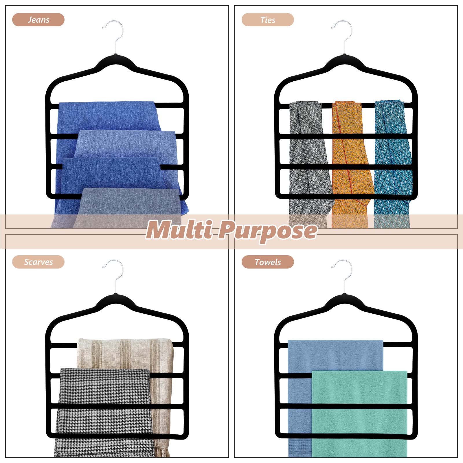 1 confezione, 1 pezzo/2pcs/3pcs Grucce per pantaloni in acciaio