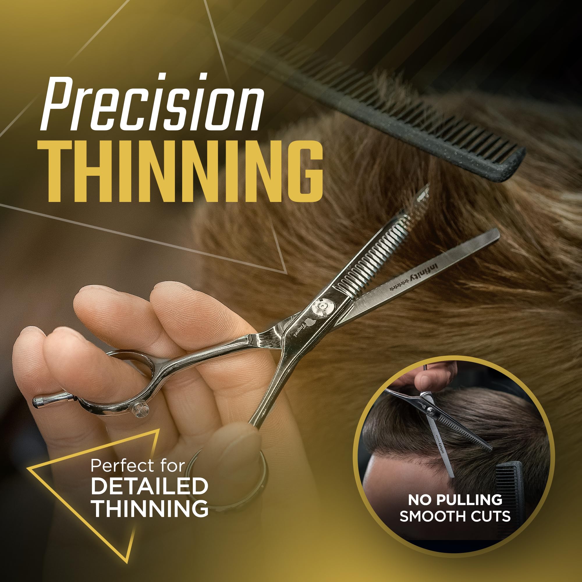 Fagaci Hair Thinning Scissors Hairdressing 6" with 440C Steel, Thinning Shears Extreme Sharpness & Precise Cuts - Image 3