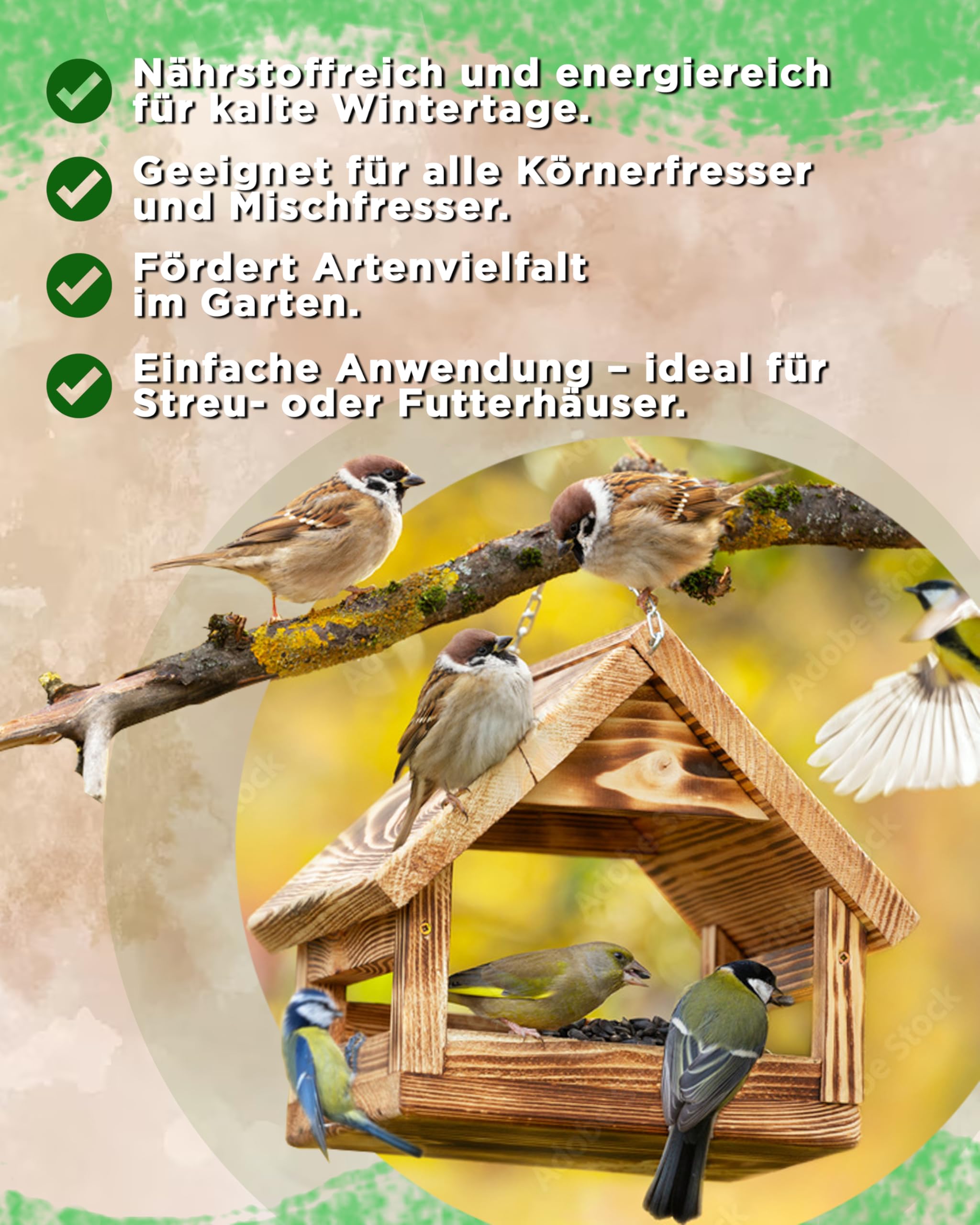 Futterbauer 25kg Winterstreufutter für Vögel, Premium Wildvogelfutter für den Winter, Energiereiches Streufutter für Wildvögel