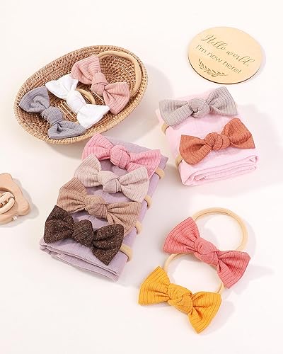 Miniatura 6 de doboi 20 diademas de nailon para niñas pequeñas, hechas a mano, accesorios para el cabello para recién nacidos, niñas y niños pequeños