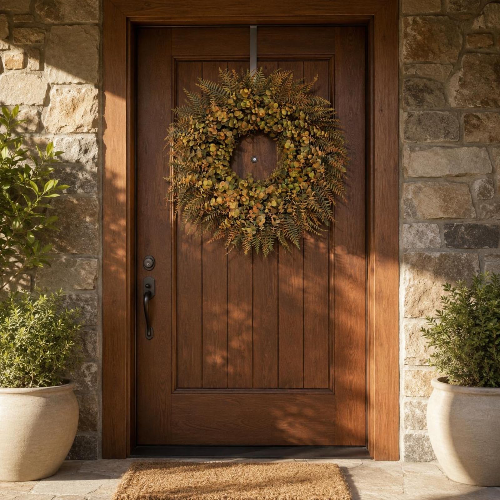 Baoblaze Guirnalda Estacional de Follaje Guirnalda Plástica Corona Decorativa Aro Redondo con Hojas Mezcladas de Sensación Otoñal Adecuada para Puertas Paredes