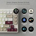 RK ROYAL KLUDGE N80 Clavier mécanique à faible profil avec écran d'affichage intelligent & Tronçon, montage supérieur 75% Clavier sans fil BT/2.4G/USB-C, support logiciel, batterie massive, 80 Clés, commutateurs rouges linéaires silencieux