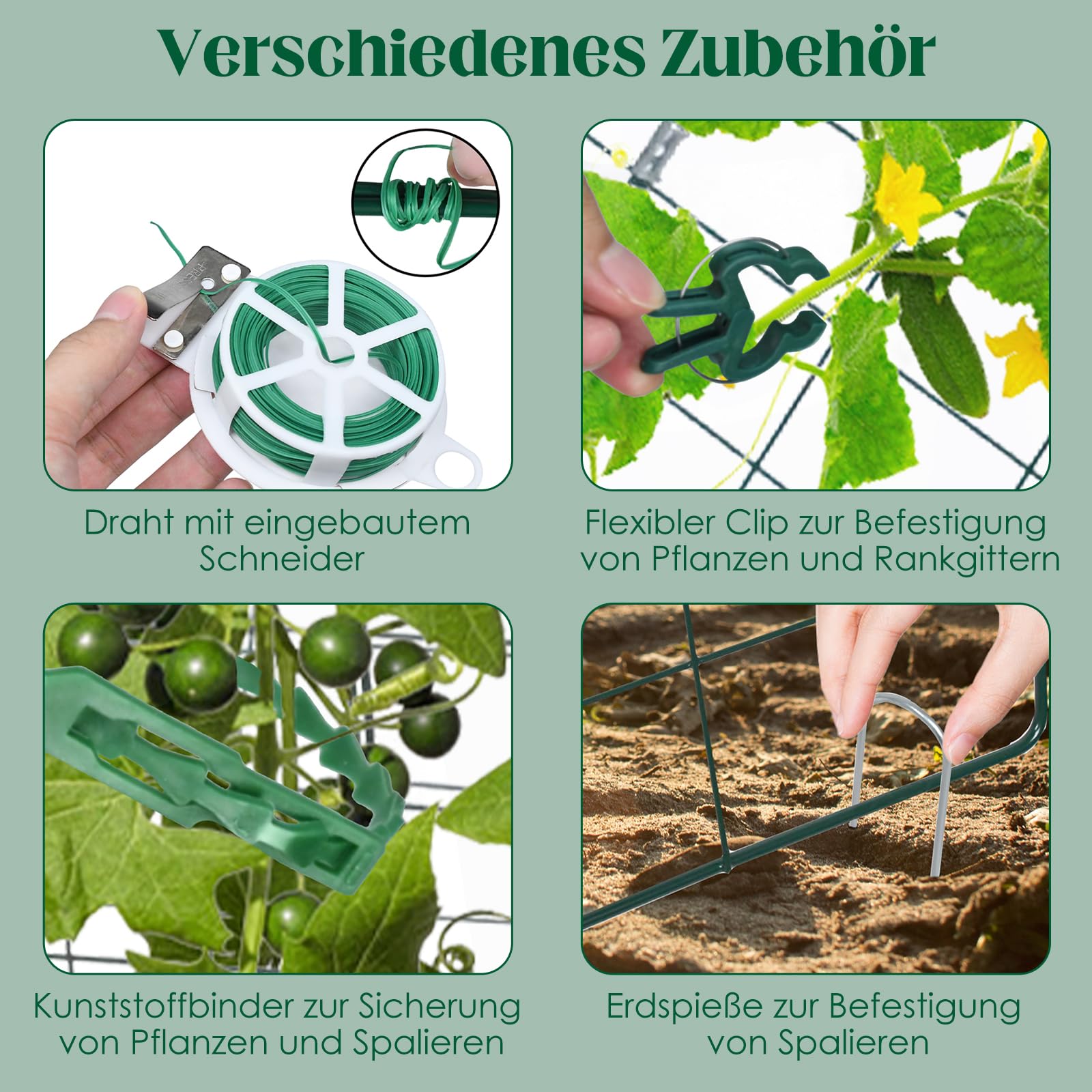 Warmfarm Metall-Gurkenspalier A-Rahmen – 2-teiliges Rankgitter Für Kletterpflanzen, Gurken, Hochbeet