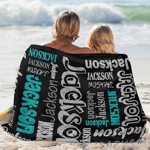 Vista 56 de Manta personalizada con texto, manta personalizada con nombre para madre, padre, adultos, amigos, amantes, perros, mascotas, manta de franela 01