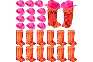24 Pcs Mini Cowboy Boot Shot Glasses, Western Cowgirl Hat and Shot...