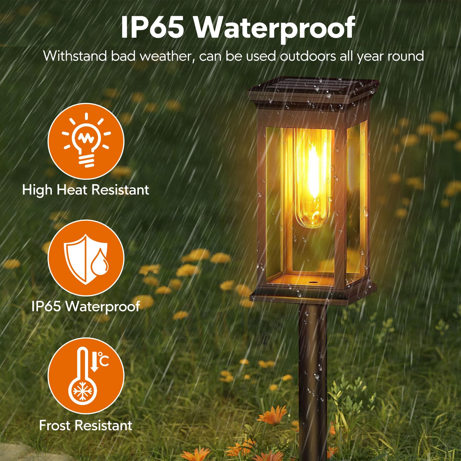 Chedin 6 lampade solari per esterni da giardino, impermeabili, illuminazione per esterni, luci solari a LED, luci da giardino, balconi, giardini, sentieri, prati
