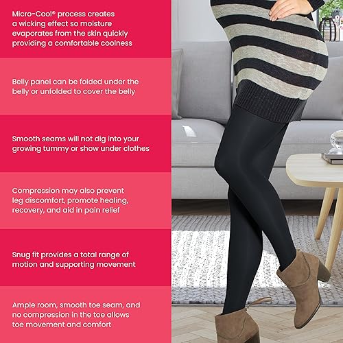 Miniatura 3 de Preggers by Therafirm - Medias de apoyo para maternidad, medias de compresión suave de 15-20 mmHg