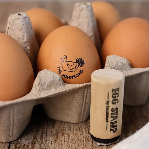 Sello de huevo - Sello de goma personalizado para huevos - Granja de pollos (diseño 1)