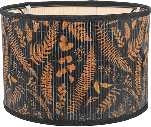 Pantallas de lámpara de tambor vintage pantalla de bambú pantalla de lámpara impresa clip en la cubierta de luz de la bombilla para candelabros luz