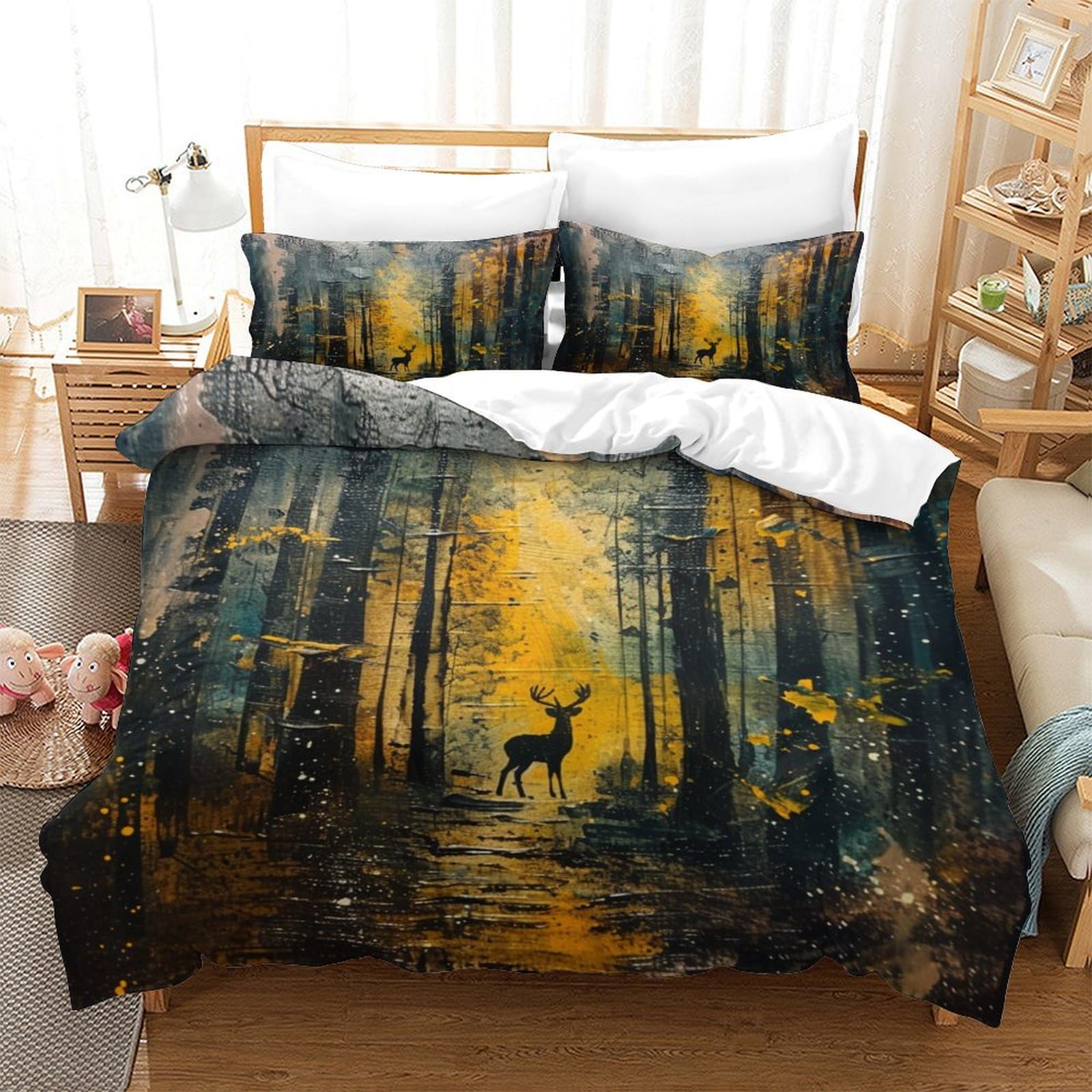 Stampato in 3D Pronipote tibetano Copertina Stampata Microfibra Disegnata Biancheria Da Letto Stile Morbido Con 2 Federe,Double（200x200cm）, Per Adolescenti E Adulti