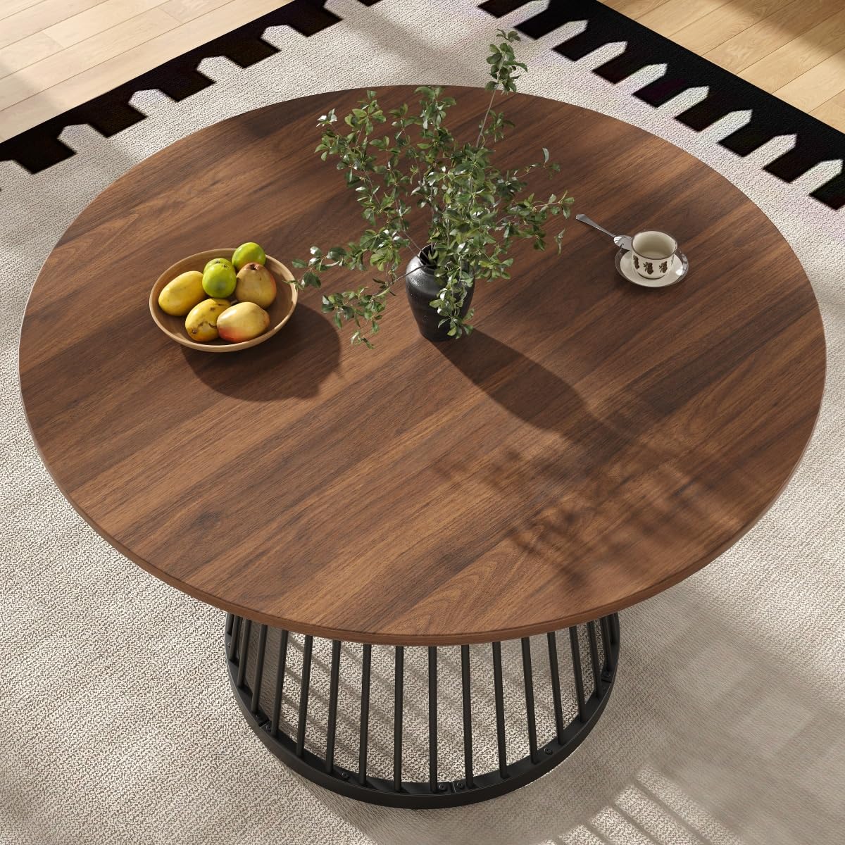 Runder Esstisch Marmoroptik 80cm goldenes Metallgestell | Robuste Eisenstäbe & MDF-Platte für langjährige Stabilität,Glatte Tischoberfläche leicht mit feuchtem Tuch abwischbar,Multifu