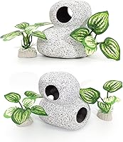 Vista 5 de Decoraciones de acuario de peces, piel de cueva con ventana de visualización para accesorios de pecera Betta