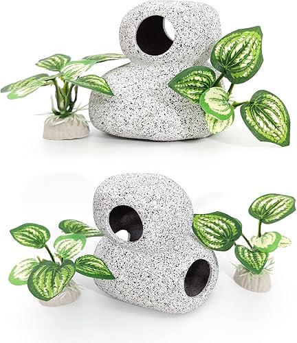 Miniatura 5 de Decoraciones de acuario de peces, piel de cueva con ventana de visualización para accesorios de pecera Betta